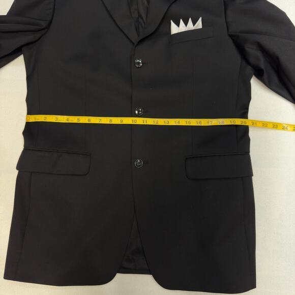 Jones New York Men's 40L 100% Wool 3 Button Front Notch Lapel Suit Black Blazer - Picture 14 of 14